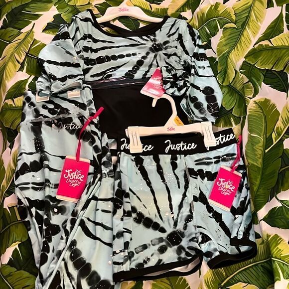 NWT JUSTICE 3 Piece Dance Outfit Size 12/14 - Picture 1 of 6